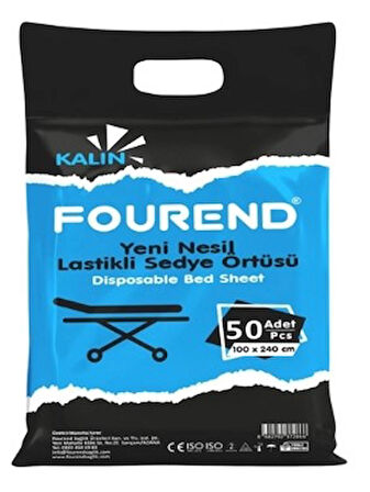 Fourend Yeni Nesil Lastikli Kalın (15 gr) Sedye Örtüsü 50'li Paket