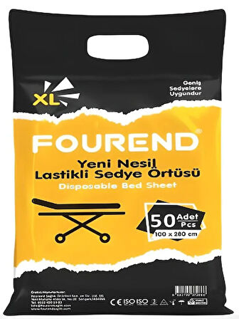 Fourend Yeni Nesil Lastikli XL Sedye Örtüsü 50'li Paket