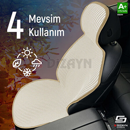 S-Dizayn Oto Koltuk Koruyucu Kılıf Set Krem Universal 2+3 Parça Ön Arka