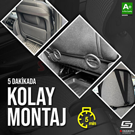 S-Dizayn Oto Koltuk Koruyucu Kılıf Set Füme Universal 2+3 Parça Ön Arka