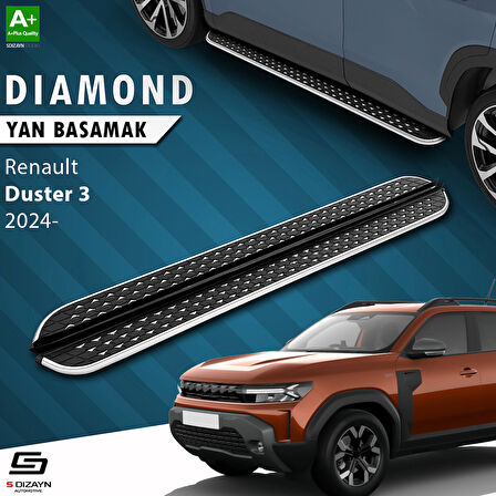 S-Dizayn Renault Duster 3 Diamond Krom Yan Basamak 183 Cm 2024 Üzeri A+ Kalite
