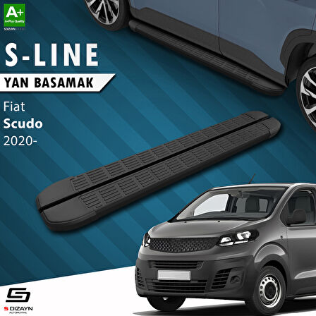 S-Dizayn Fiat Scudo 3 Kısa Şase S-Line Siyah Yan Basamak 213 Cm 2020 Üzeri A+ Kalite
