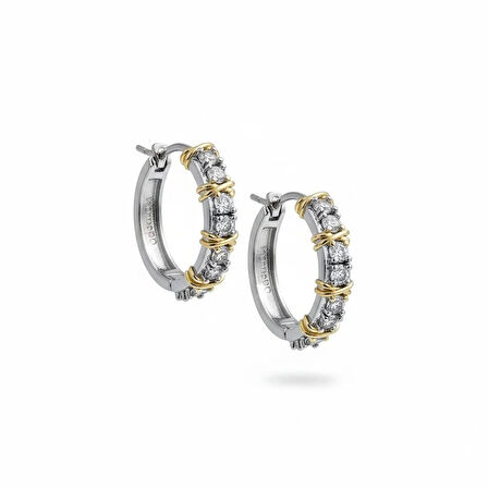 Xo'xxo Model Taşlı Halka Çelik Küpe