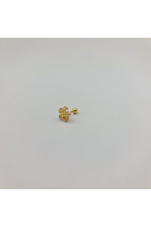 Cerrahi Çelik  Taşlı Pırıltılı Papatya Küpe Tragus Helix Kıkırdak Piercing