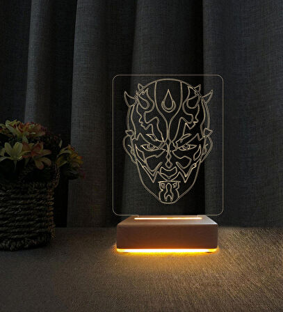 3D Led Gece Lambası Star Wars Darth Maul 3D Led Lamba