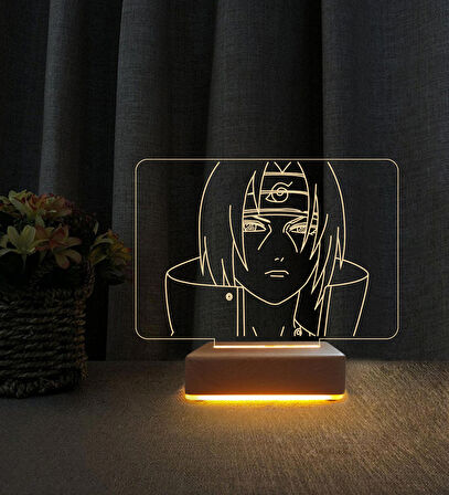 3D Led Gece Lambası Itachi Uchiha AnimeTasarım 3D Led Lamba