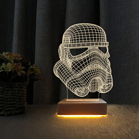 3D Led Gece Lambası Star Wars Askeri Gece Lambası Doğum Günü Hediyesi