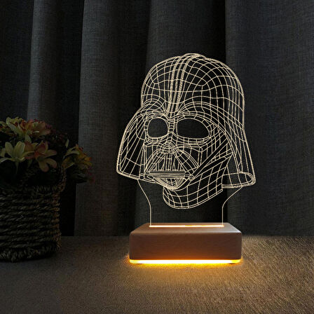 3D Led Gece Lambası Star Wars Darth Vader Led Gece Lambası Doğum Günü Hediyesi 