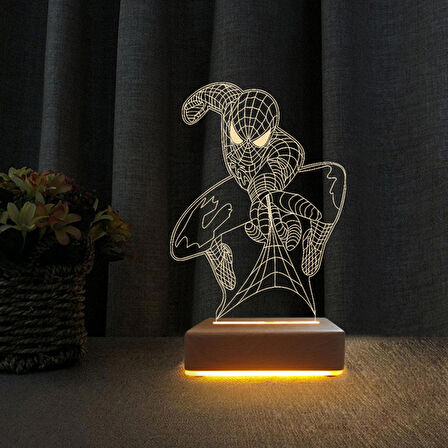 3D Led Gece Lambası Örümcek Adam Tasarımı Doğum Günü Hediyesi