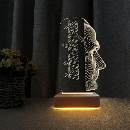 3D Led Gece Lambası Atatürk Tasarım Led Lamba Öğretmene Hediye