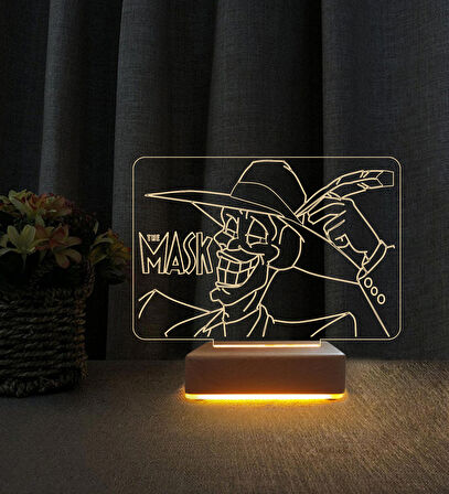 3D Led Gece Lambası The Mask Tasarımlı 3D Led Lambası Doğum Günü Hediyesi