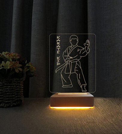 3D Led Gece Lambası Karate Kid Tasarım Lamba Doğum Günü Hediyesi
