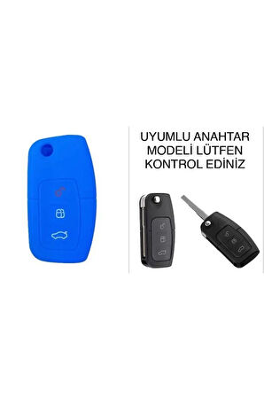 Fiesta Focus B-max Kuga Silikon Anahtar Koruma Kılıfı Mavi Renk