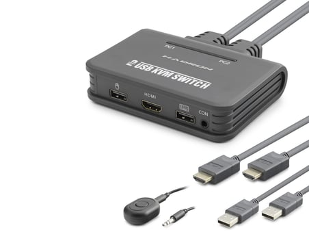 Hdmı Kvm Switch 2 Console Usb Dahili Kablolu 2 Hdmı Port Siyah HDX1361