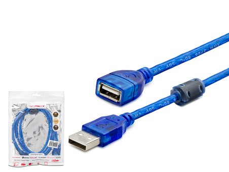 Usb Uzatma Kablosu 3 M - Şeffaf Mavi HDX7535