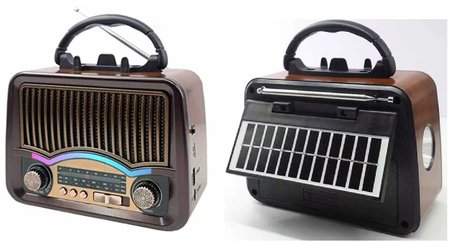 Nostaljik Tasarım Bluetooth / USB / SD Kartlı Taşınabilir Şarjlı Radyo RT-772