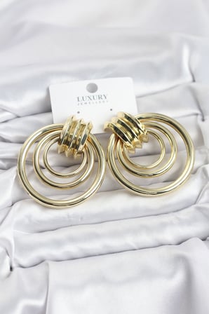 Pirinç Gold Renk Halka Model Vintage Kadın Küpe TJ-BKP11629