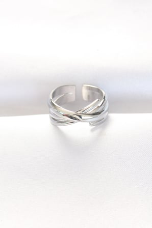 Kalın Silver Renk Ayarlanabilir Yüzük TJ-BYK3102
