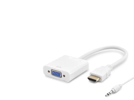 Hdmi To Vga Dişi Ses Çıkışlı Görüntü Dönüştürücü 1080P - Beyaz HDX2019B