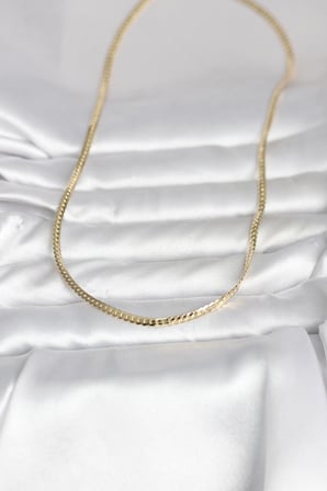CM 14K Gold Renk Yassı Zincir Model 45 cm Kadın Kolye TJ-BKO11002