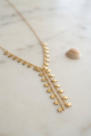 Gold Pirinç Yıldız Model Kadın Kolye TJ-BKO11249