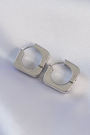 Pirinç Gümüş Renk Kare Küpe TJ-BKP8987