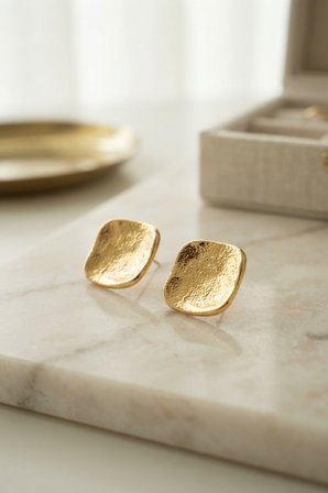 316L Çelik Gold Renk Ters Bombe Model Küpe TJ-BKP12016