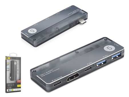 Type-c 3.1 Gen1 Hub Pd Hdmı 4K 5 Port 5 Gbps Alüminyum Gri TUH353