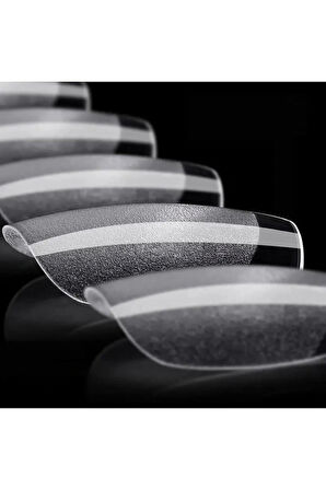 Takma Tırnak Seti & Zararsız Yapıştırıcı 24'Lü Şeffaf Orta Uzunlukta Balerin Tasarım