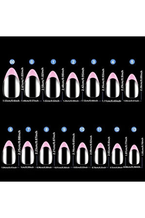  Takma Tırnak Seti & Zararsız Yapıştırıcı 24'Lü  Pembe/Şeffaf Uçlu Orta Badem Tasarım