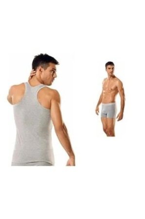 Erkek Beyaz 5'li Paket Pamuklu Ribana Sporcu Atleti & Erkek Beyaz Elastan Likralı Boxer 5'li Paket