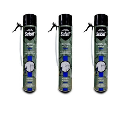 Montaj Köpüğü Dolgu Köpüğü 750ml-600gr Kapı Boşluklarına Çatı Boşluklarına Dolgu Köpük (3 ADET)