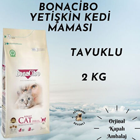 Bonacibo Adult Cat Tavuklu Yetişkin Kedi Maması 2 Kg