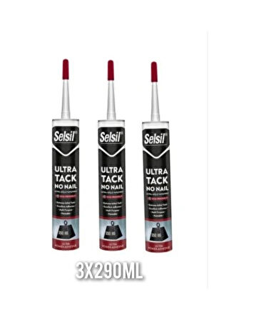 Selsil Ultratack Güçlü Yapıştırıcı Beyaz 290 Ml. - 3 Adet