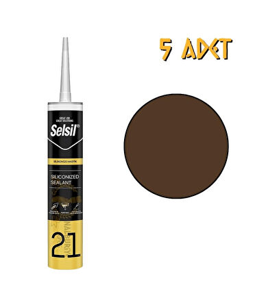 Selsil Silikonize Koyukahverengi Mastik 500 Gr. 5 Adet