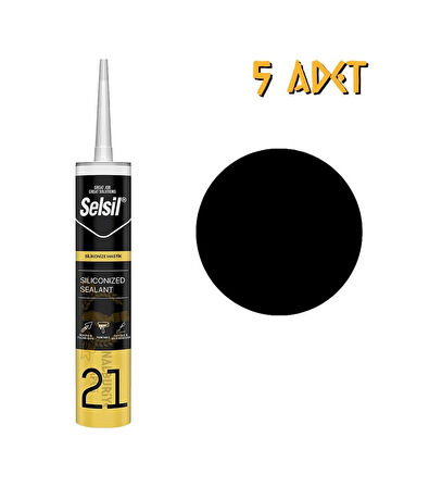 Selsil Silikonize Siyah Mastik 500 Gr. 5 Adet