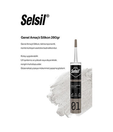Selsil Genel Amaçlı Şeffaf Silikon 280 Gr. - 5 Adet