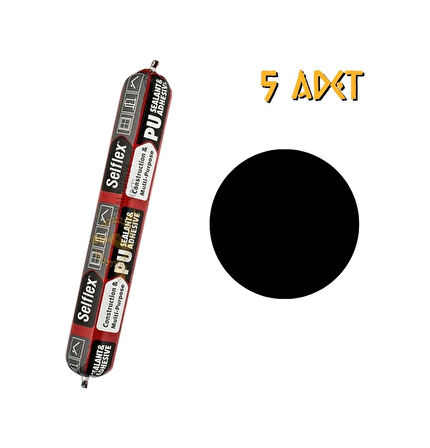 Selsil Poliüretan Sosis Mastik Siyah 600 Ml. - 5 Adet