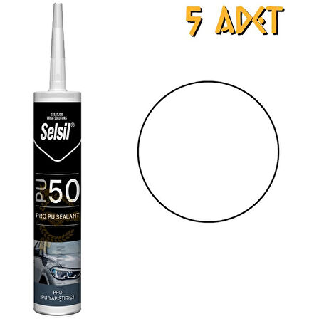Selsil Poliüretan Mastik Beyaz 280 Ml. - 5 Adet