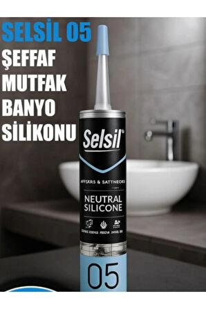 Selsil Duşakabin Silikonu Şeffaf 280 Ml (5 Adet), Plastik Tabanca