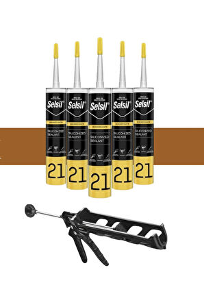 Selsil Silikonize Mastik 500 Gr. Altınmeşe (5 Adet), Plastik Tabanca