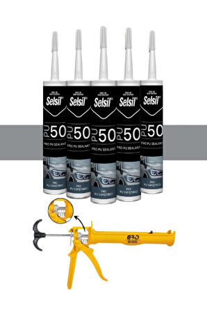 Selsil Pu Mastik 280 Ml Gri (5 Adet),Alüminyum Tabanca