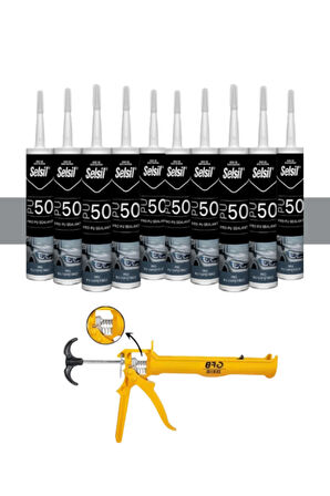 Selsil Pu Mastik 280 Ml Gri (10 Adet),Alüminyum Tabanca