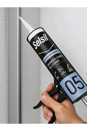 Selsil Duşakabin Silikonu Şeffaf 280 Ml (5 Adet),Demir Tabanca