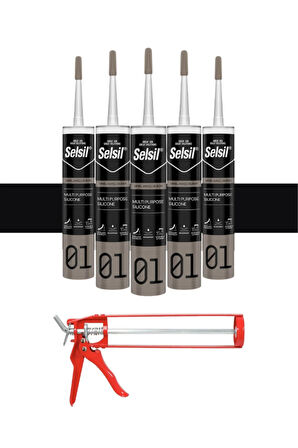 Selsil Ga Silikon 280 Gr. Siyah (5 Adet),Demir Tabanca
