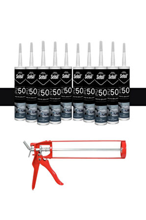 Selsil Pu Mastik 280 Ml Siyah (10 Adet),Demir Tabanca