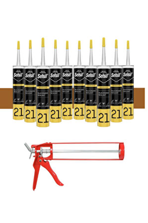 Selsil Silikonize Mastik 500 Gr Altınmeşe (10 Adet),Demir Tabanca