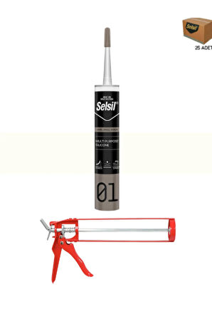 Selsil Ga Silikon 280 Gr. Beyaz (25 Adet),Demir Tabanca