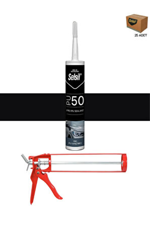 Selsil Pu Mastik 280 Ml Siyah (25 Adet),Demir Tabanca