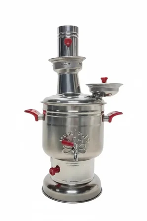 VEZİR-İŞ 4 LİTRE KÖMÜRLÜ SEMAVER KIRMIZI KULP
